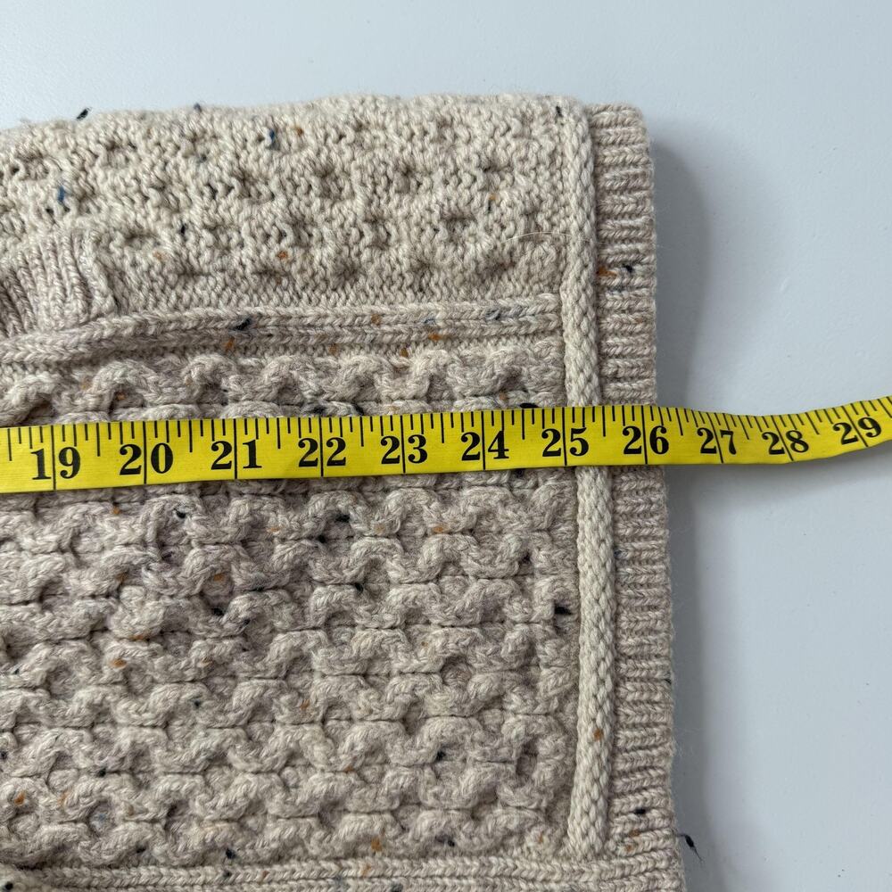 Aran Mor Sweater Womens Small Beige 100% Merino Wool Cardigan Coatigan Ireland - Picture 10 of 11